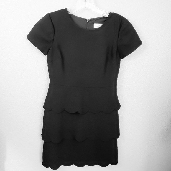 Ann Taylor LOFT Scallop Tiered Shift Dress 00P - Picture 1 of 8